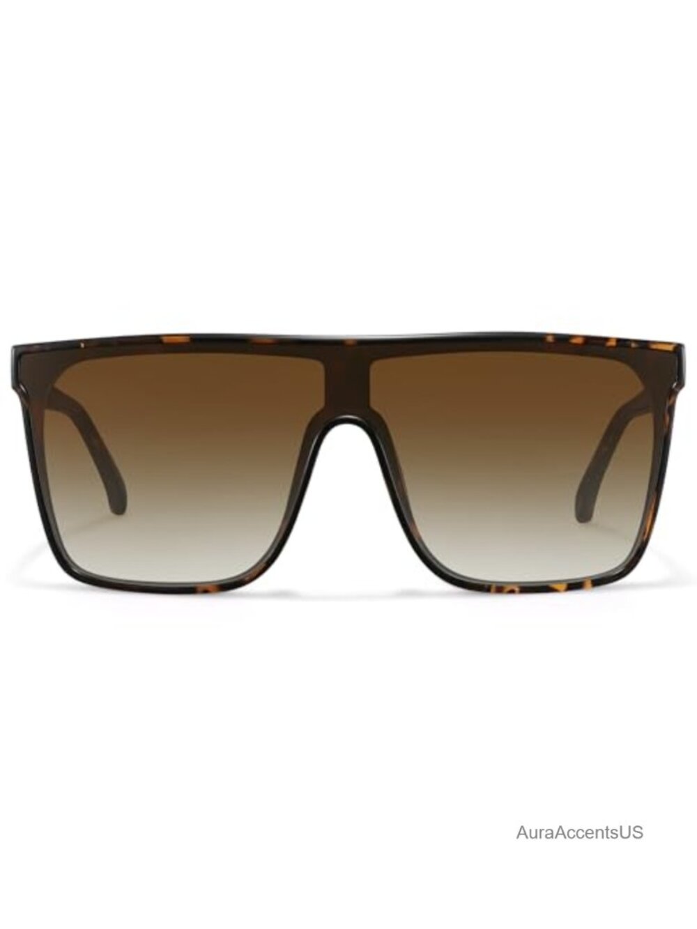 Oversized Square Retro Flat Top Shield Sunglasses UV400 Full Frame